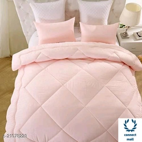 Elegant 200 GSM Microfibre Comforter Double Bed for Winter | Luxurious Quilt Blanket Double Bed | Soft Microfiber Qulits AC Comforters | Size 100X90Inch BabyPink - Free Size, Baby Pink, Cotton, Pack of1